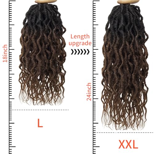 SuyiIRL Faux Locs Crochet Hair For Women Soft Locs 18 Inch Goddess Crochet Hair Curly Ends Dreadlocks Boho Style Synthetic Braiding Hair Extensions - Image 4