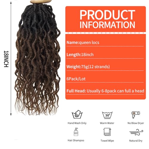 SuyiIRL Faux Locs Crochet Hair For Women Soft Locs 18 Inch Goddess Crochet Hair Curly Ends Dreadlocks Boho Style Synthetic Braiding Hair Extensions - Image 2