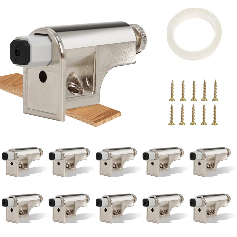 Swess 10 Pack Soft Close Cabinet Hinges with Double Sided Tape Adjustable Soft Close Cabinet Door Damper Slow Close Hinges for Kitchen Cabinets - Image 2