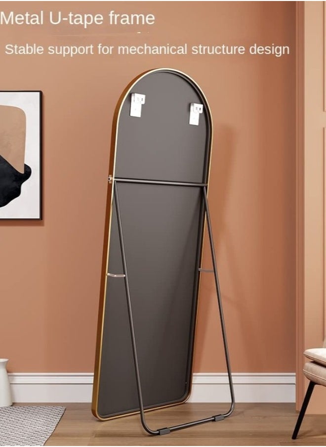 Decorhills Arched Full-Length Mirror – Modern & Elegant Full Body Mirror for Bedroom, Living Room, Makeup Room & Bathroom – Wall-Mounted or Freestanding – Elegant Frame – Large & Durable Design  - Image 2