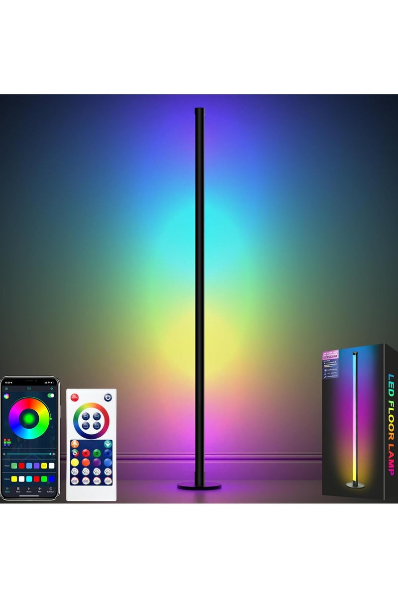 إيسي مصباح أرضي Eesyy RGBI  - إضاءة RGB بـ 16 مليون لون مع مزامنة الموسيقى وإعداد المؤقت، مصباح LED لغرف المعيشة وغرف النوم وغرف الألعاب - Image 1