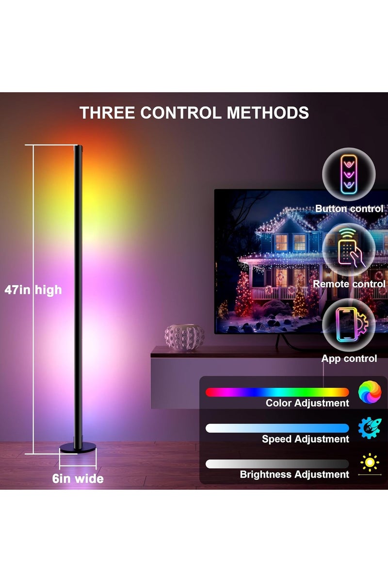 إيسي مصباح أرضي Eesyy RGBI  - إضاءة RGB بـ 16 مليون لون مع مزامنة الموسيقى وإعداد المؤقت، مصباح LED لغرف المعيشة وغرف النوم وغرف الألعاب - Image 2