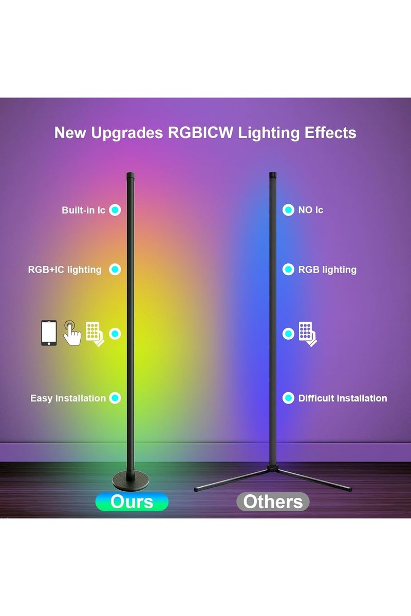 إيسي مصباح أرضي Eesyy RGBI  - إضاءة RGB بـ 16 مليون لون مع مزامنة الموسيقى وإعداد المؤقت، مصباح LED لغرف المعيشة وغرف النوم وغرف الألعاب - Image 4