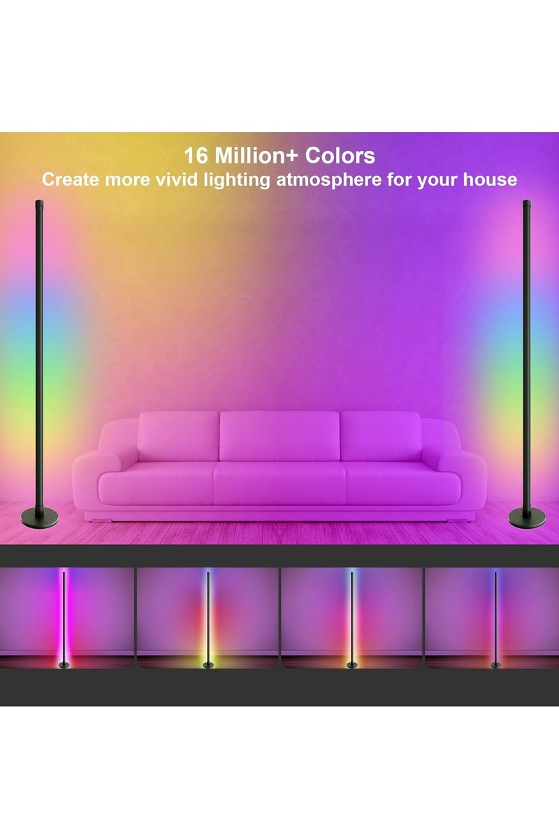 إيسي مصباح أرضي Eesyy RGBI  - إضاءة RGB بـ 16 مليون لون مع مزامنة الموسيقى وإعداد المؤقت، مصباح LED لغرف المعيشة وغرف النوم وغرف الألعاب - Image 5
