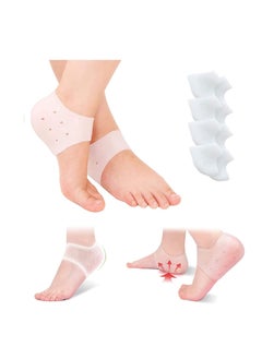 Heel Protector, Gel Heel Cushion Silicon, Heel Protection Pad Insoles, Plantar Fasciitis Support, for Women and Men, Heel Pain Relief and Pressure Relief (4 Pairs)