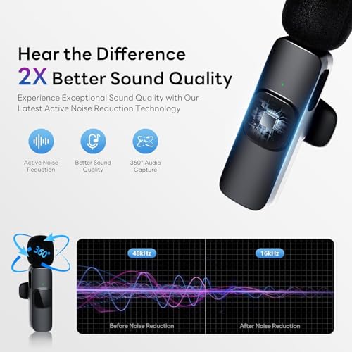 BOVTY Omnidirectional K9 Dual Wireless Lavalier Microphone for Android/iPhone 3 in 1 Collar Mic with USB-C & Lightning Plug | Furry Windscreens|Noise Cancellation|Vlogging,YouTube,Interviews,Reels (Black) - Image 3