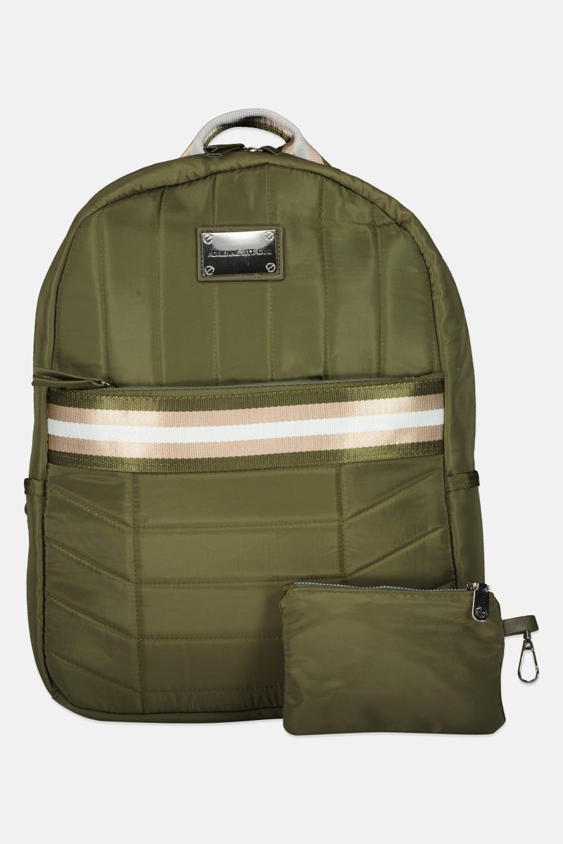 ADRIENNE VITTADINI Women Brand Logo Backpack With Coin Purse, Ollive - Image 1