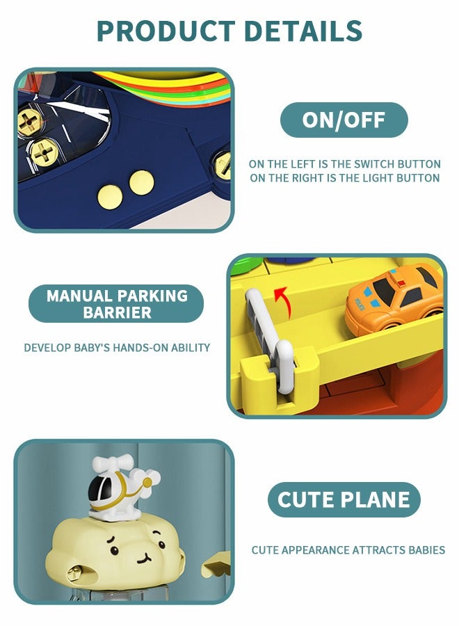 GROIC 3-Level Vehicle Playsets Toy Parking Set Parking Lot Track With 3 Cars, Electric Garage Race Building Multi Storey Lifting  Tracks Light And Sound Toys for Kids - Image 3