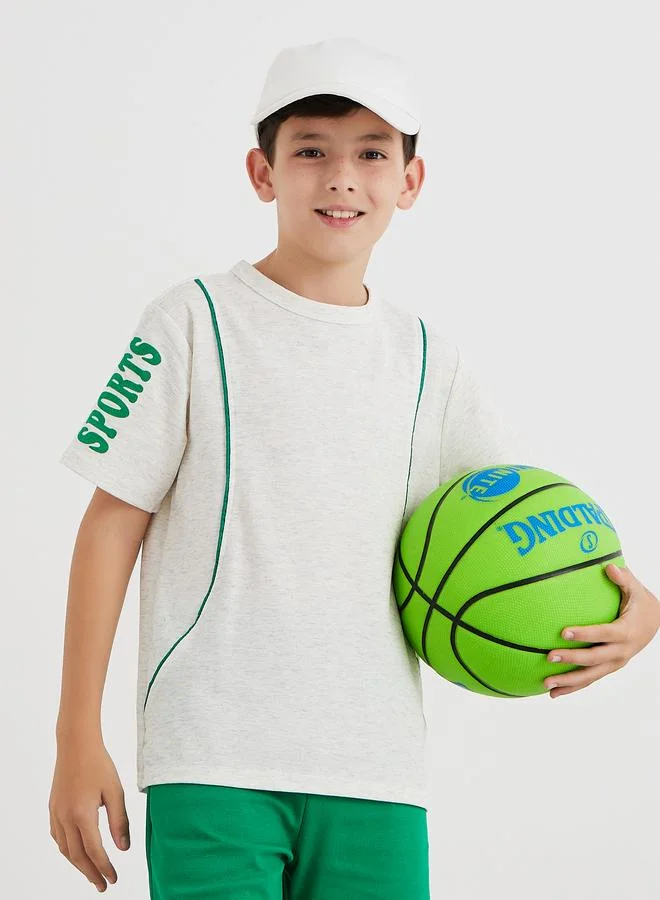 ستايلي Styli Piping Detail T-Shirt and Shorts Set