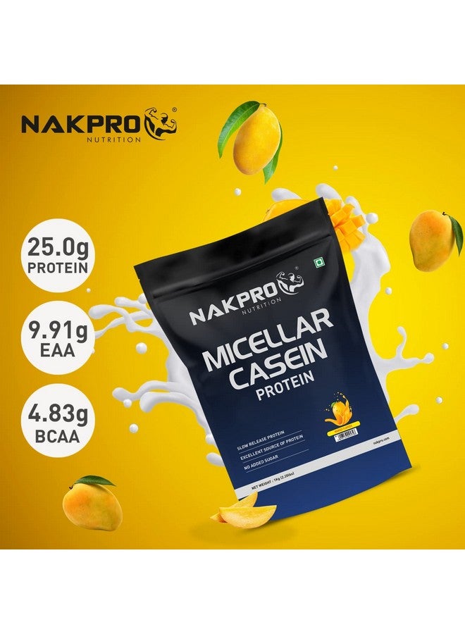 NAKPRO 100% Micellar Casein Protein Supplement |25g Protein, 9.91g EAAs, 4.83g BCAAs| Slow Absorbing Micellar Casein Protein Powder (Mango, 1 Kg) - Image 4