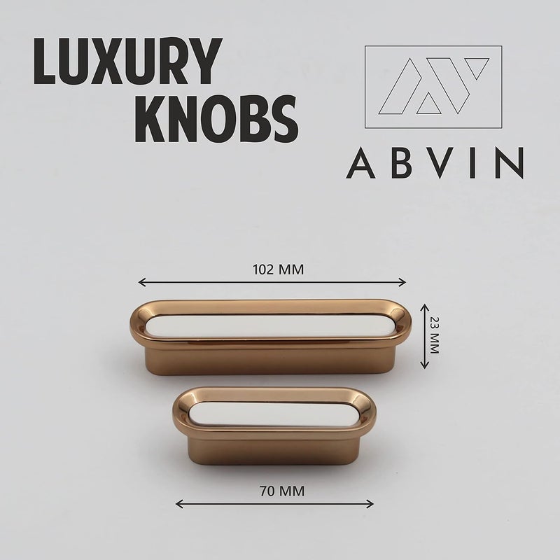 ABVIN White Golden Drawer Knobs Unique Cabinet Pulls Beautiful Drawer Knobs Decorative Knobs Dresser Knobs Drawer Pulls Knobs and Pulls ABVIN0091 Pcs Small - Image 3