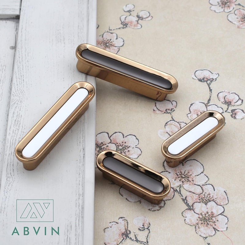 ABVIN White Golden Drawer Knobs Unique Cabinet Pulls Beautiful Drawer Knobs Decorative Knobs Dresser Knobs Drawer Pulls Knobs and Pulls ABVIN0091 Pcs Small - Image 5