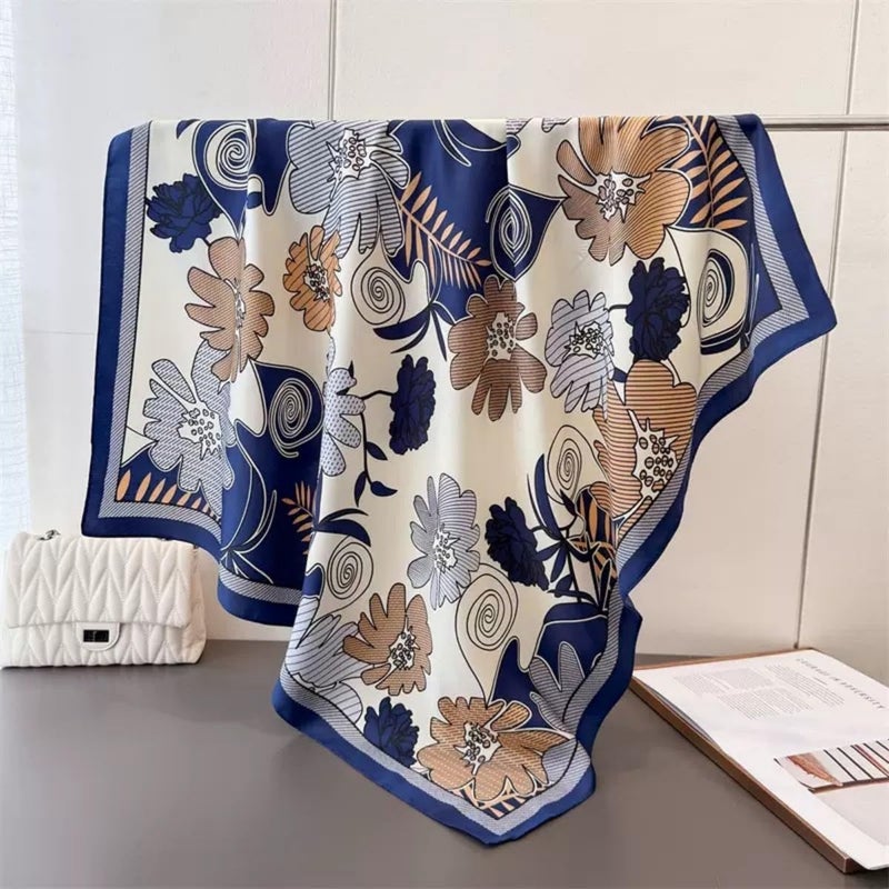 Julunar Silk Like Head Scarf for Women - Satin Large Hair Scarves - 35" Square Silk Hair Wrap for Sleeping with Gift Packed - Image 4