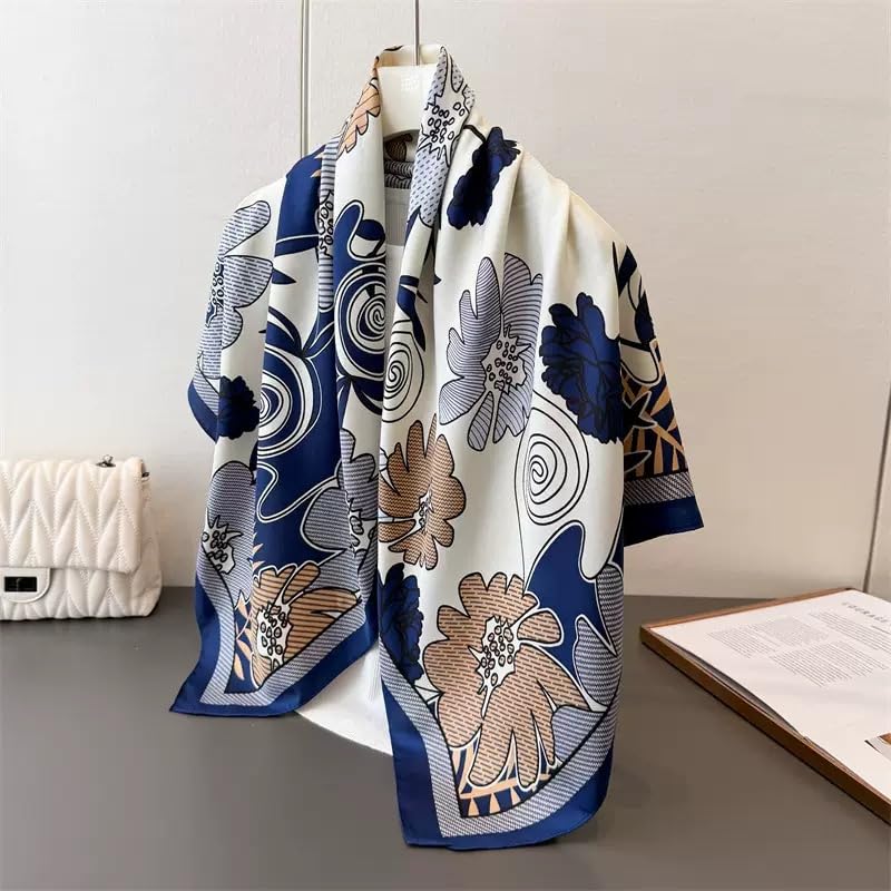 Julunar Silk Like Head Scarf for Women - Satin Large Hair Scarves - 35" Square Silk Hair Wrap for Sleeping with Gift Packed - Image 2