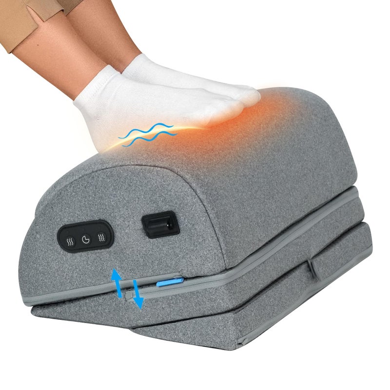 Comfier Foot Rest Under Desk at Work with Heat,Vibration,Foot Heater Foot Warmer,3 Height Under Desk Foot Rest for Office Chair,Gaming Chair Footstool, Ergonomic Heated Footrest,Computer Desk Use - Image 1
