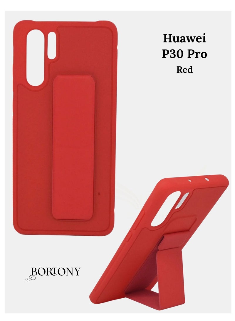 BORTONY P30 Pro Case, Fully Covered With Finger Grip Stand Holder Anti Slip Shockproof Protective Case Cover For Huawei P30 Pro  - Image 1