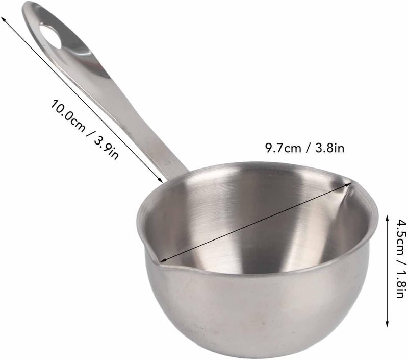 Butter Warmer Pot, Stainless Steel Induction Butter Warmer, Flat Bottom Pour Spouts Pot, Ideal for Melting, Cheese, Chocolate, Heating Milk, Soup (150ML) - Image 4
