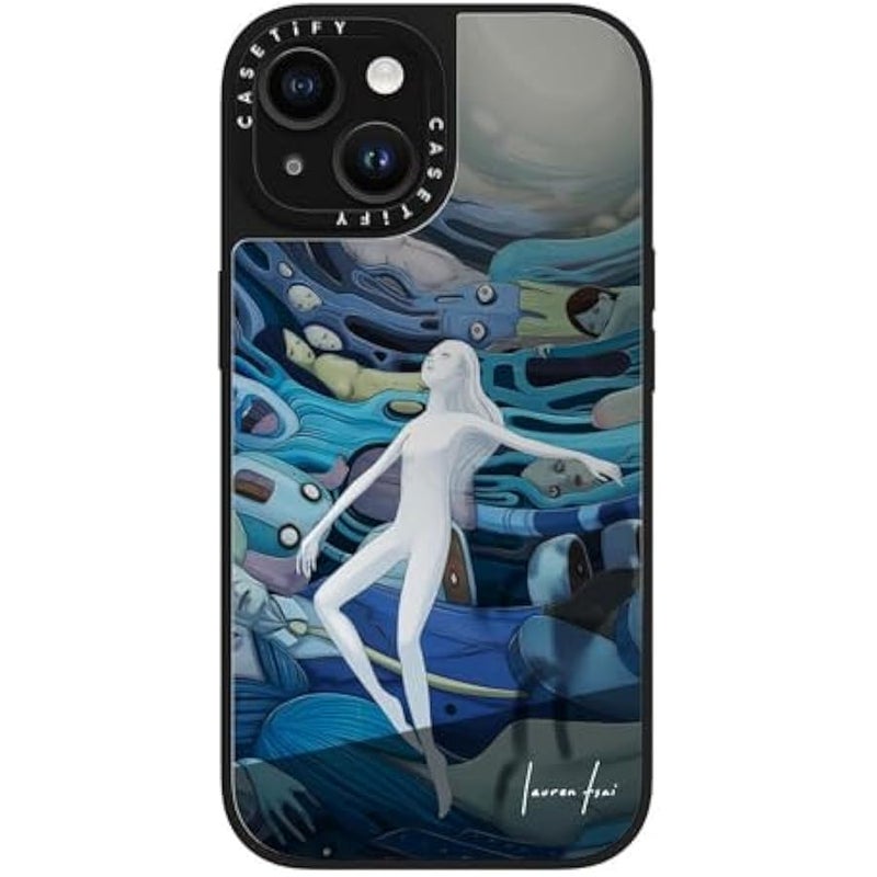 Casetify Mirror iPhone 15 Case 【Reflective / 4.9ft Drop Protection/Compatible with Magsafe】 - Half-Lived - Silver on Black - Image 5