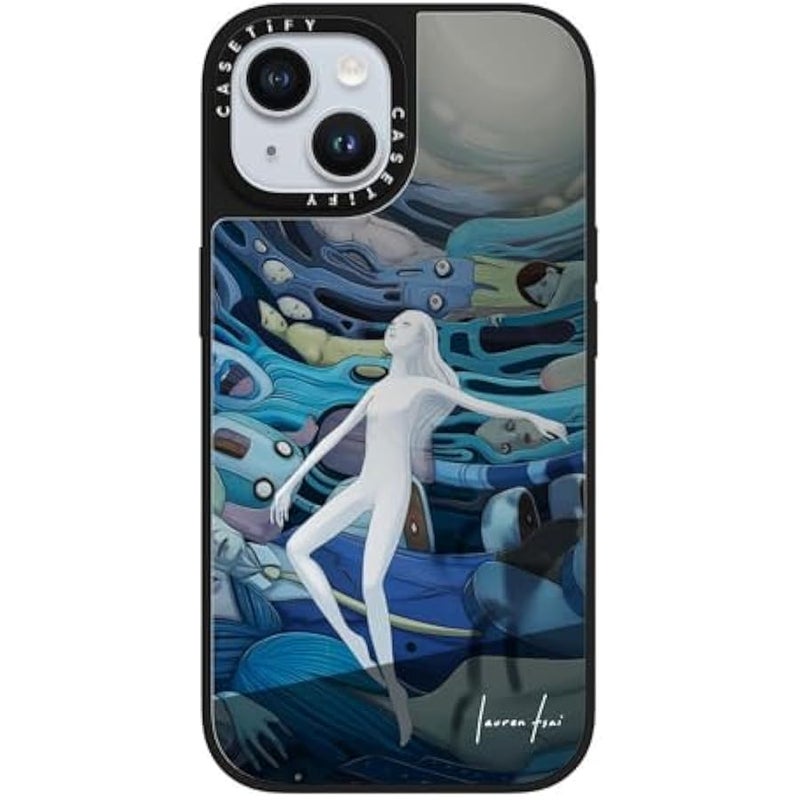 Casetify Mirror iPhone 15 Case 【Reflective / 4.9ft Drop Protection/Compatible with Magsafe】 - Half-Lived - Silver on Black - Image 4