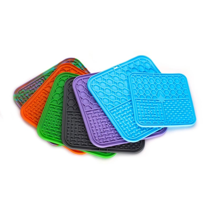 Blue 4 In 1 Dog Lick Mat Detachable Puzzle Slow Feeder Washable Pet Pad - Image 3