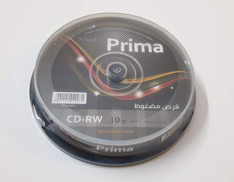 أقراص CD-RW سعة 700 ميجابايت و80 دقيقة - سرعة 52X - وسائط قابلة للتسجيل - عبوة من 10 قطع - أقراص قابلة لإعادة الكتابة عالية السرعة، مثالية لتخزين البيانات والنسخ الاحتياطي