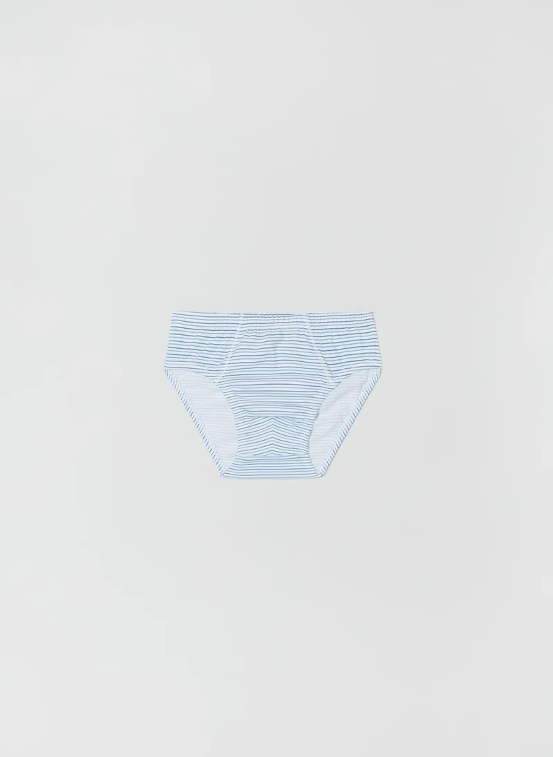 او في اس Ovs Five-Pack Cotton Briefs With Stripes