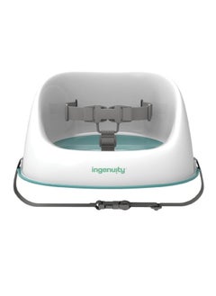 ingenuity Simplicity Seat Easy-Clean Booster Seat – Lightweight, Wipeable, Attaches to Most Chairs, Ideal for Travel, Blue (6–36 Months) 