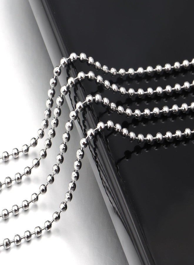 Topacket 33Feet Ball Bead Chain Stainless Steel Dog Tag Chain with Matching Connectors for Jewelry Making Necklace Hanging Bracelets Keychain(2.4mm) - Image 5