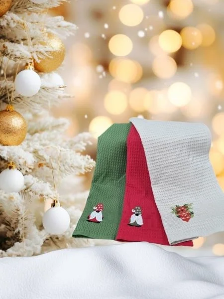 Ephemeris Embroidered 3-Piece Towel - Newyearhappy