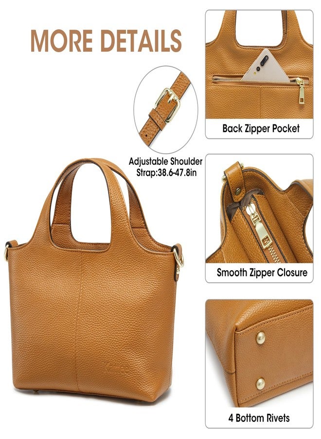 Kattee Leather Handbags and Purses for Women, Small Crossbody Bags for Women Cross Body Purses with Top Handle - Image 5