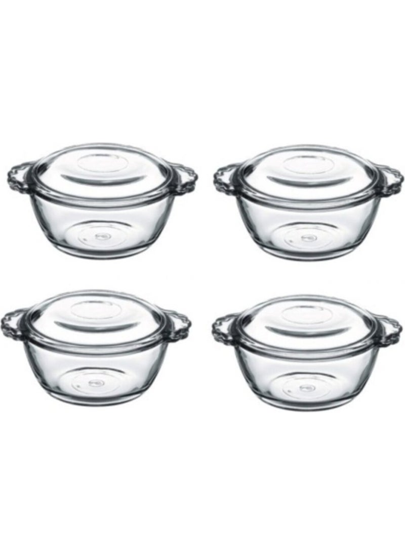 Paşabahçe Basic Mini Pot with Glass Lid 275 cc 4 Pcs 97343  - Image 1