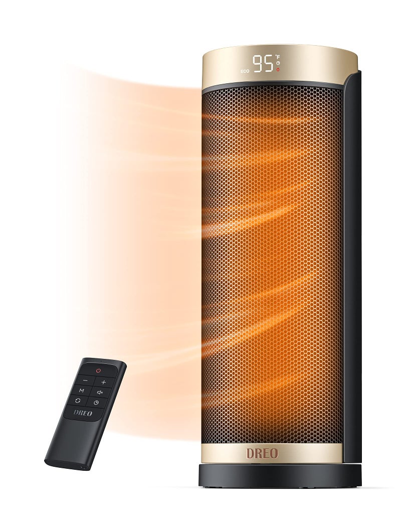 DREO Space Heater, 1500W Electric Heaters for Indoor Use with Thermostat, 70Â° Oscillation, 8 Safety Protections, 5 Modes, Remote, 12H Timer, Quiet Portable Heater for Office, Bedroom, Large Room - Image 1