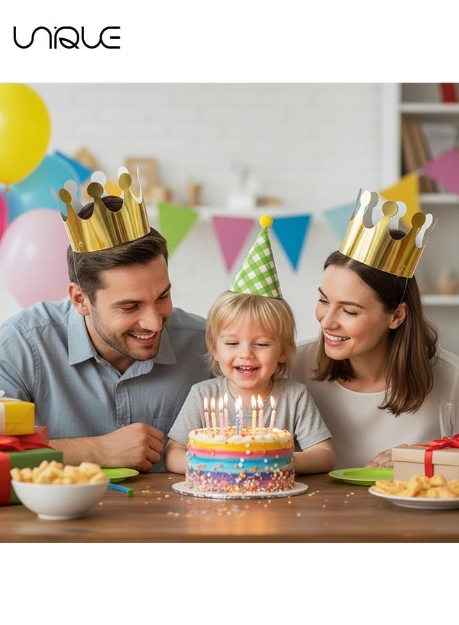 Unique Birthday Party Hats Set of 11 - 9 Party Hats with Pom Poms and Crown for 2 Birthday,Paper Cone Caps for Stuffed Animals, Party Crown Caps Set, Small Celebration Accessories, Suitable for Family Parties for Kids and Adults - Image 4