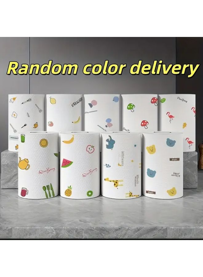 100 Sheets Per Roll Ultra Soft Quick Dry Floral Kitchen Towels Dish Cloths Reusable Cleaning Home - Image 3