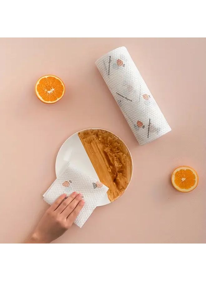 100 Sheets Per Roll Ultra Soft Quick Dry Floral Kitchen Towels Dish Cloths Reusable Cleaning Home - Image 1