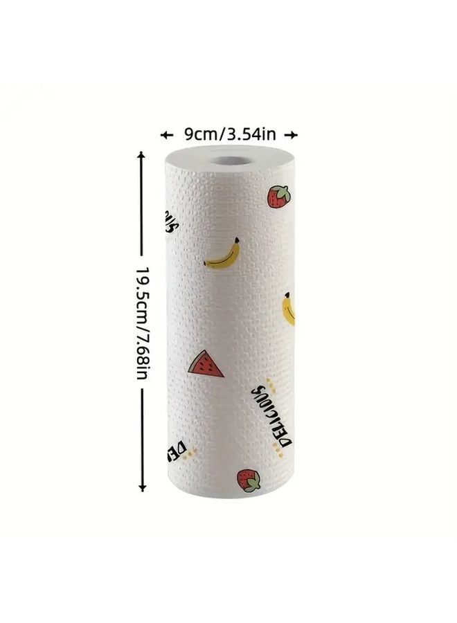 100 Sheets Per Roll Ultra Soft Quick Dry Floral Kitchen Towels Dish Cloths Reusable Cleaning Home - Image 4