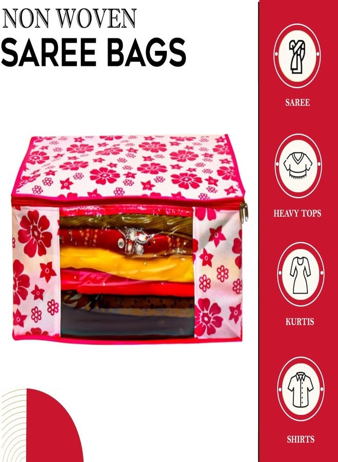 Shaping Fabric Garment Cover Non-Woven 90 GSM with Transparent Window & Double Metal Zipper - Pack of 8 | Dustproof Clothes Storage Bag for Sarees, Suits, Jackets, Shirts SCXLRL1582493517524148525205 - Image 2
