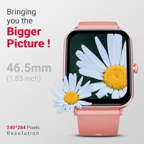Fire-Boltt Ninja Call Pro Plus Bluetooth Calling Smart Watch, 1.83″ HD Display, AI Voice Assistant, 120+ Sports Modes, IP67 Waterproof, SpO2 & Heart Rate Monitor Smartwatch for Men & Women - Pink - Image 3