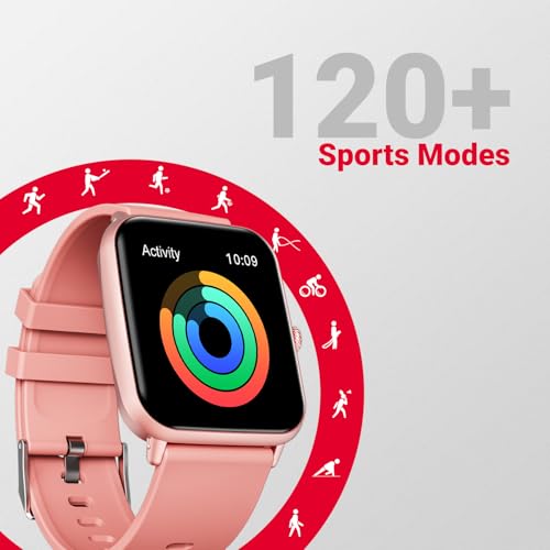 Fire-Boltt Ninja Call Pro Plus Bluetooth Calling Smart Watch, 1.83″ HD Display, AI Voice Assistant, 120+ Sports Modes, IP67 Waterproof, SpO2 & Heart Rate Monitor Smartwatch for Men & Women - Pink - Image 5