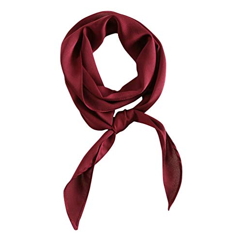 GERINLY Solid Neckerchief Vintage Wine Skinny Scarf for Prom 1920s Satin Ribbon Head Scarf Handbag Handle Wrap Pirate (Wine) - Image 1