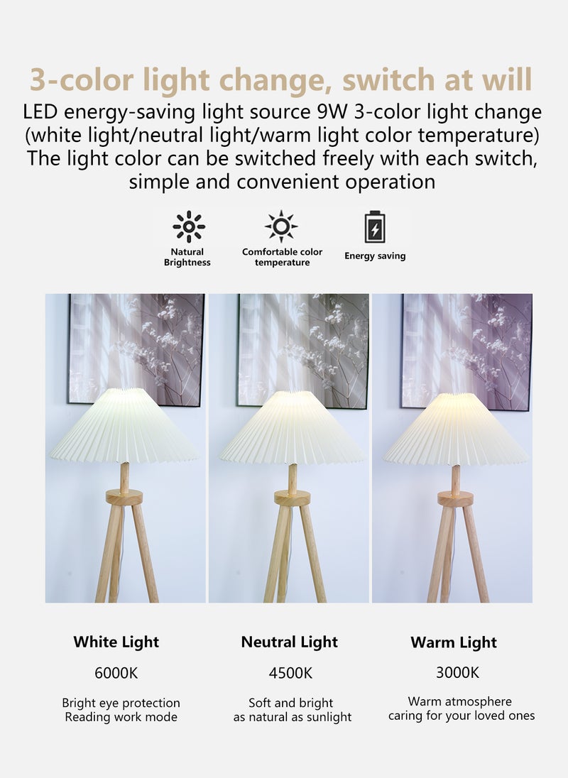Onelight ONELIGHT Tripod Wooden Storage Floor Lamp, 3-Color Adjustment, Foot Switch, Coffee Table Storage, Shelf Standing Lamp  - Image 4