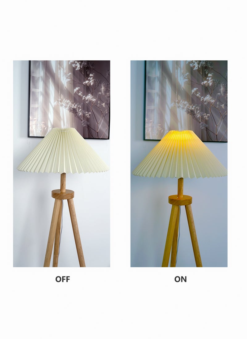 Onelight ONELIGHT Tripod Wooden Storage Floor Lamp, 3-Color Adjustment, Foot Switch, Coffee Table Storage, Shelf Standing Lamp  - Image 5
