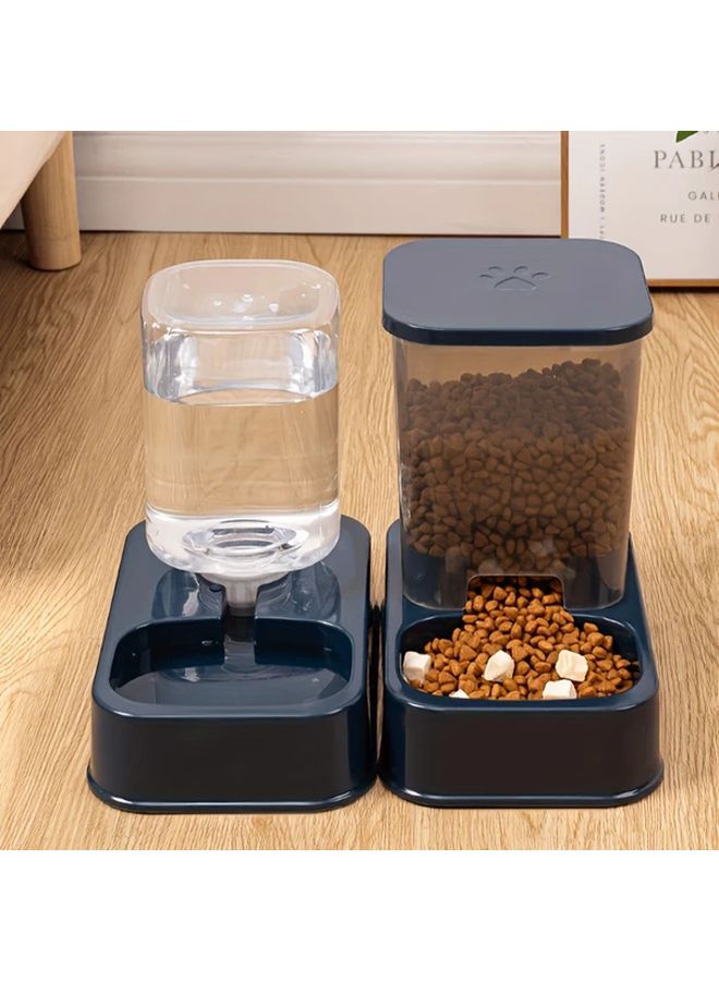 Plastic Dog and Cat Bowl Set Light Blue Water Feeding And Food Container - Image 1