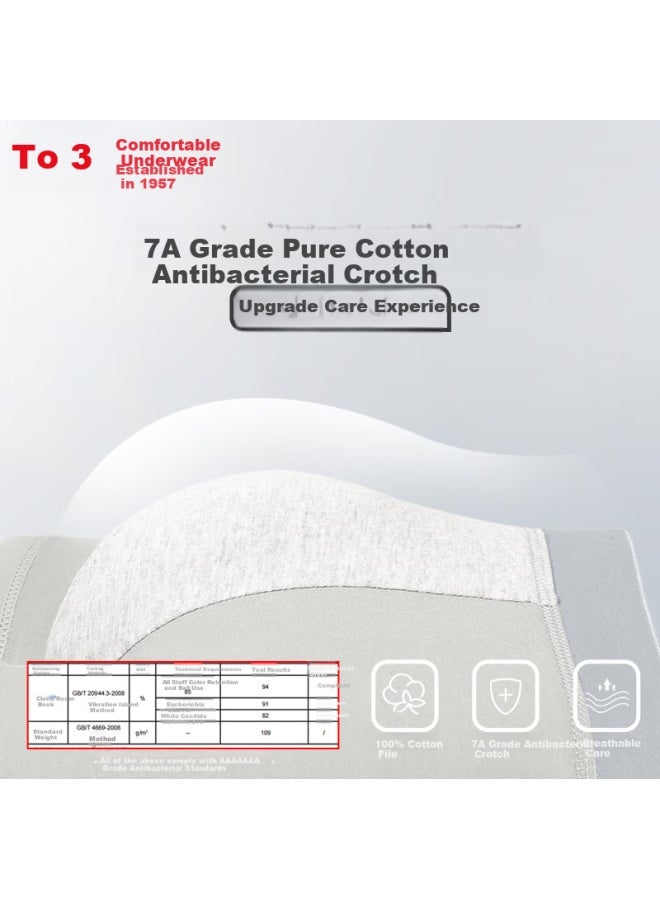 Hodo 7a Grade Antibacterial 100% Pure Cotton Crotch Men's Underwear, Soft Elastic Cotton, No Printed Pattern, Boxer Briefs, Flat-angle Shorts - Image 3