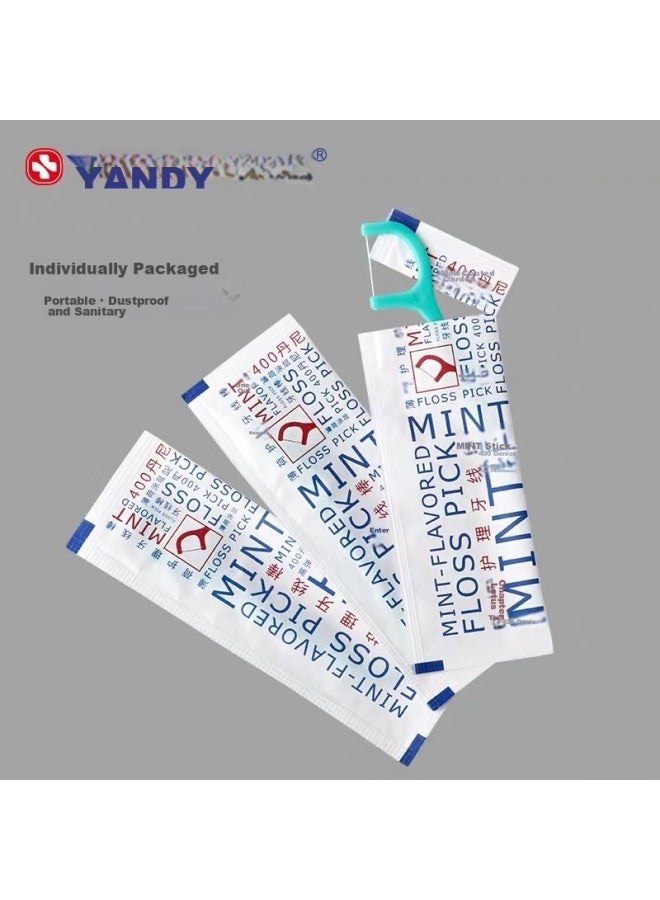 Yandy Mint Floss Picks, Individually Wrapped, 50 Count - Image 2