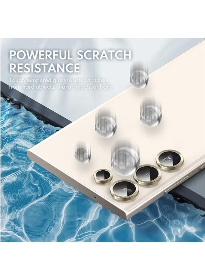 Samsung Galaxy S24 Ultra Camera Lens Protector, Individual Lens Protectors, Scratch-Resistant Ultra-Thin Tempered Glass with Aluminum Edging, Galaxy S24 Ultra Case Friendly, 1 Set, Gold - Image 3