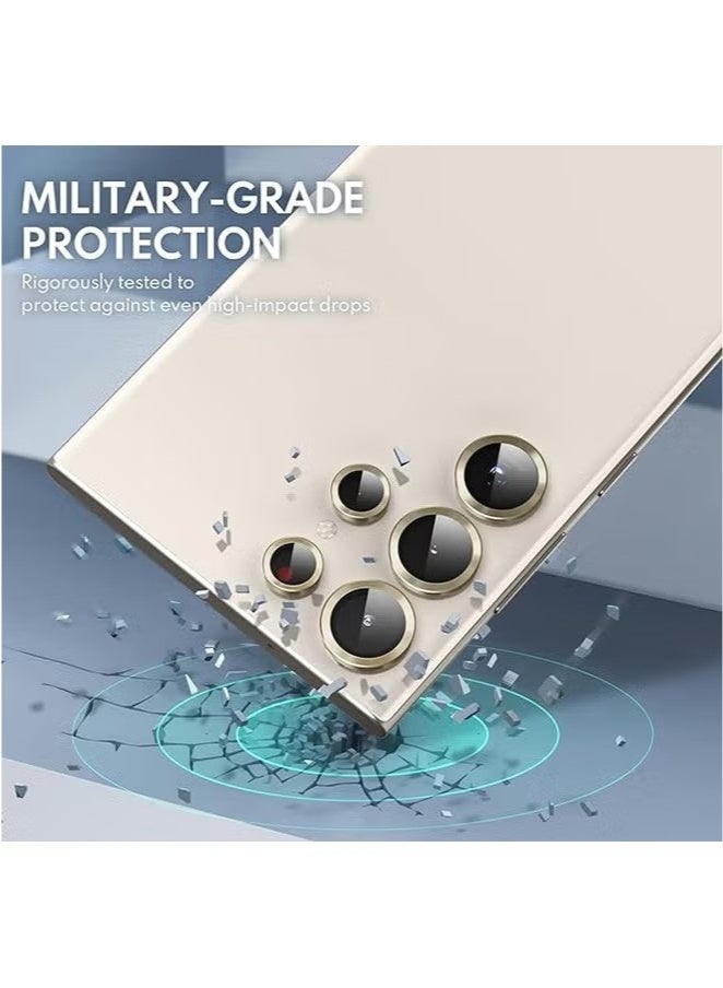 Samsung Galaxy S24 Ultra Camera Lens Protector, Individual Lens Protectors, Scratch-Resistant Ultra-Thin Tempered Glass with Aluminum Edging, Galaxy S24 Ultra Case Friendly, 1 Set, Gold - Image 2