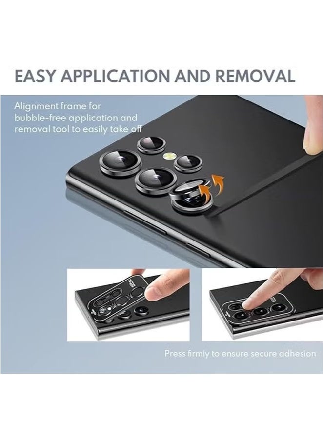 Samsung Galaxy S24 Ultra Camera Lens Protector, Individual Lens Protectors, Scratch-Resistant Ultra-Thin Tempered Glass with Aluminum Edging, Galaxy S24 Ultra Case Friendly, 1 Set, Gold - Image 5