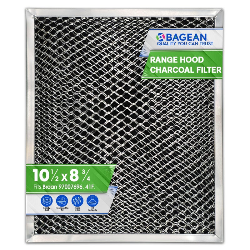 Stove Hood Vent Filter 105 x 88 41F 97007696 Fits Nutone Broan Range Hood Filter Replacement for Ductless Exhaust Fan Mesh Screen Filters Grease Carbon Freshens Kitchen Oven Air 1Pack