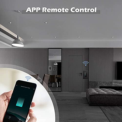 Lesim Smart Switch 2.4GHz WiFi Light Switch 2Pack Compatible with Alexa and Google Home, Single Pole, Needs Neutral Wire (Black) - Image 5